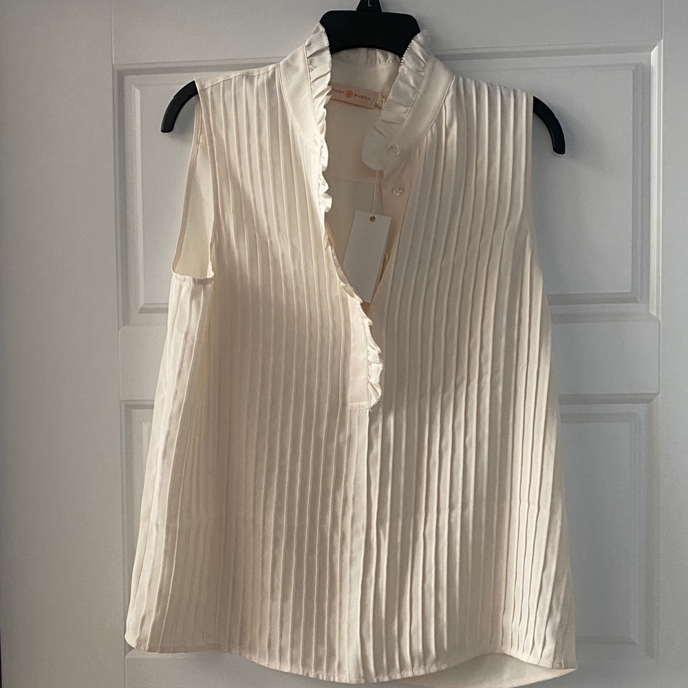 Elegant Cream Sleeveless Blouse